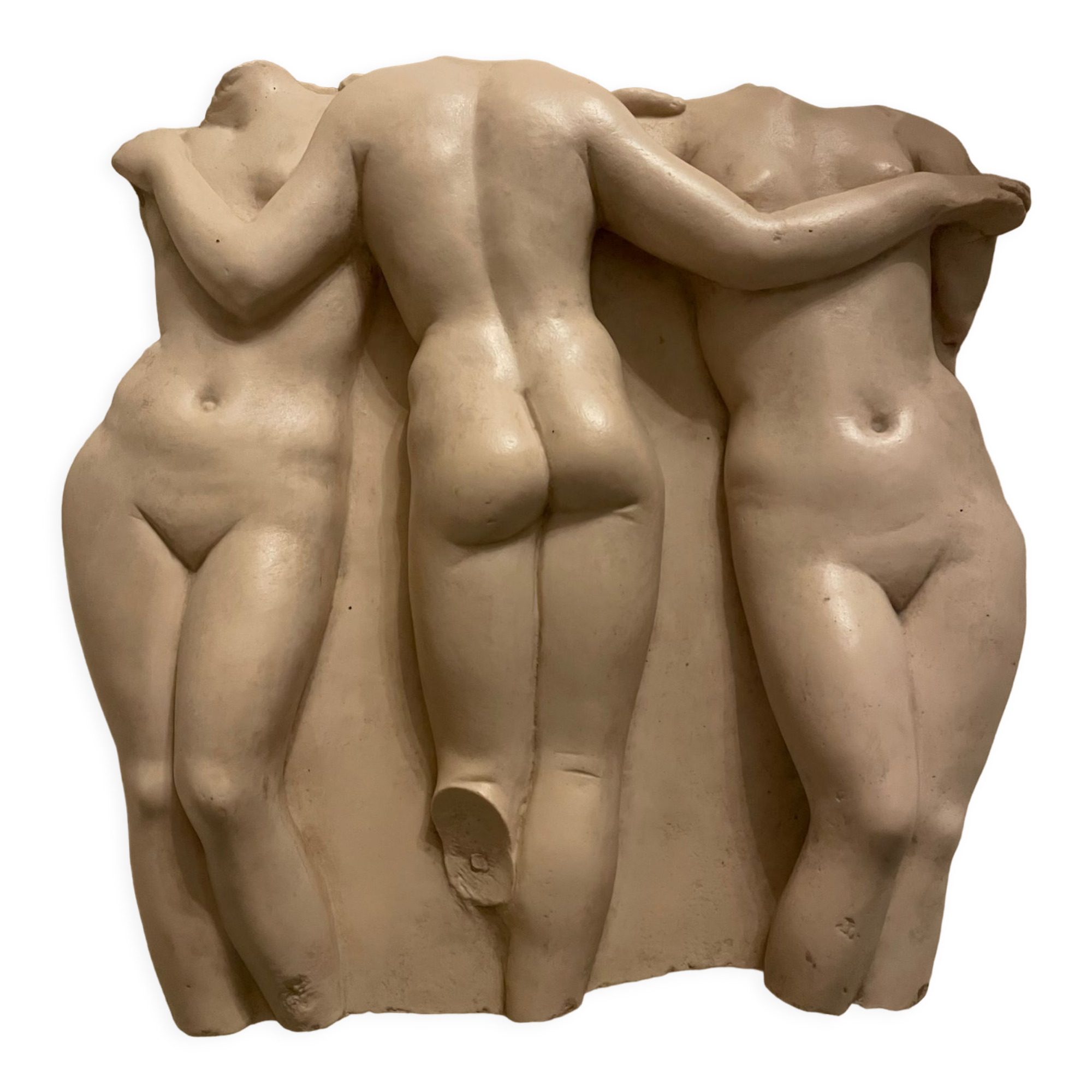 Bas relief of the three graces antiquity molding of the Louvre