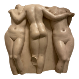Bas relief of the three graces antiquity molding of the Louvre