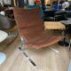Vintage armchair design steel and leathers stretched 70s