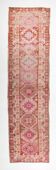Red & Pink Super Soft Vintage Runner Rug, 91x346Cm