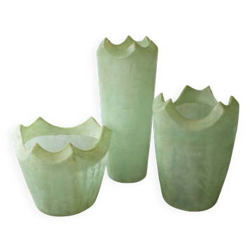 Set of 3 giant sculptural vases – Fibreglass – Unique piece
