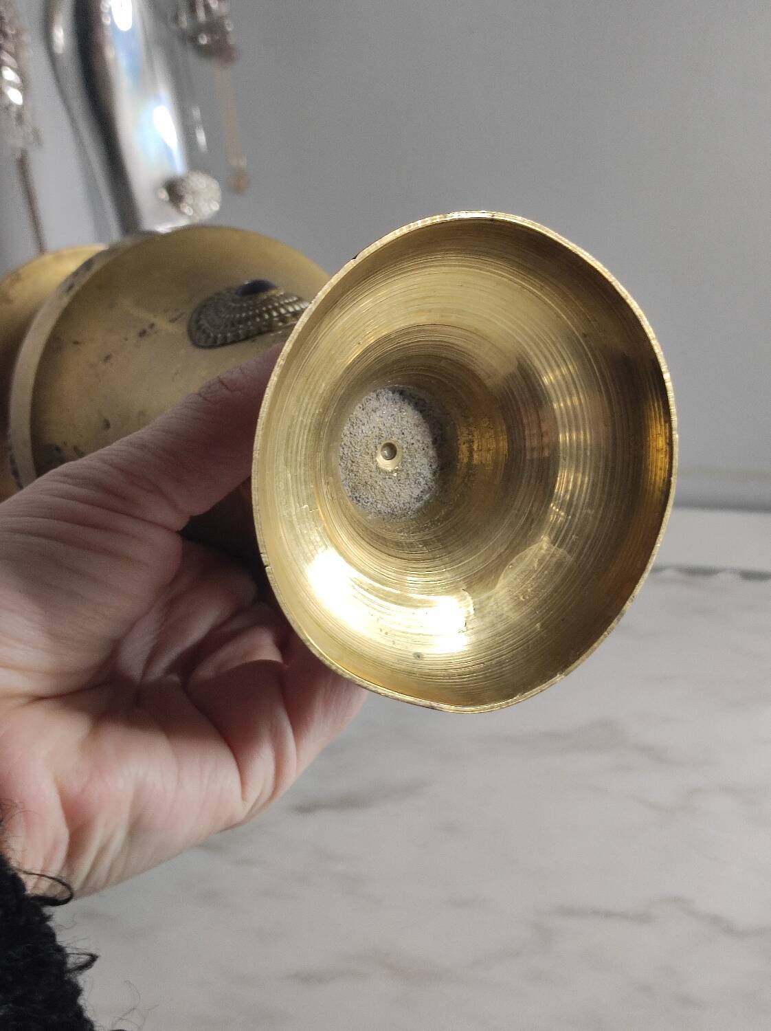 Antique gilded brass vase