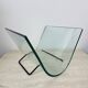 Porte-revues post-moderne en verre courbé Fiam Italy, années 1980