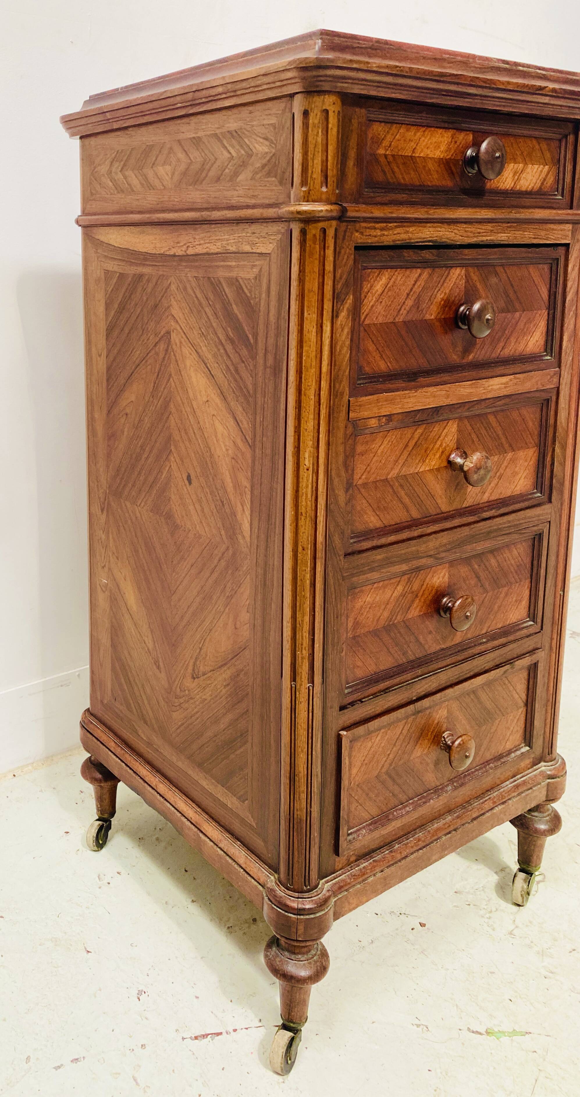 Napoleon III rosewood bedside table, 19th century
