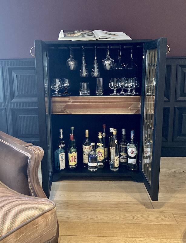Meuble bar Art Déco bois et métal