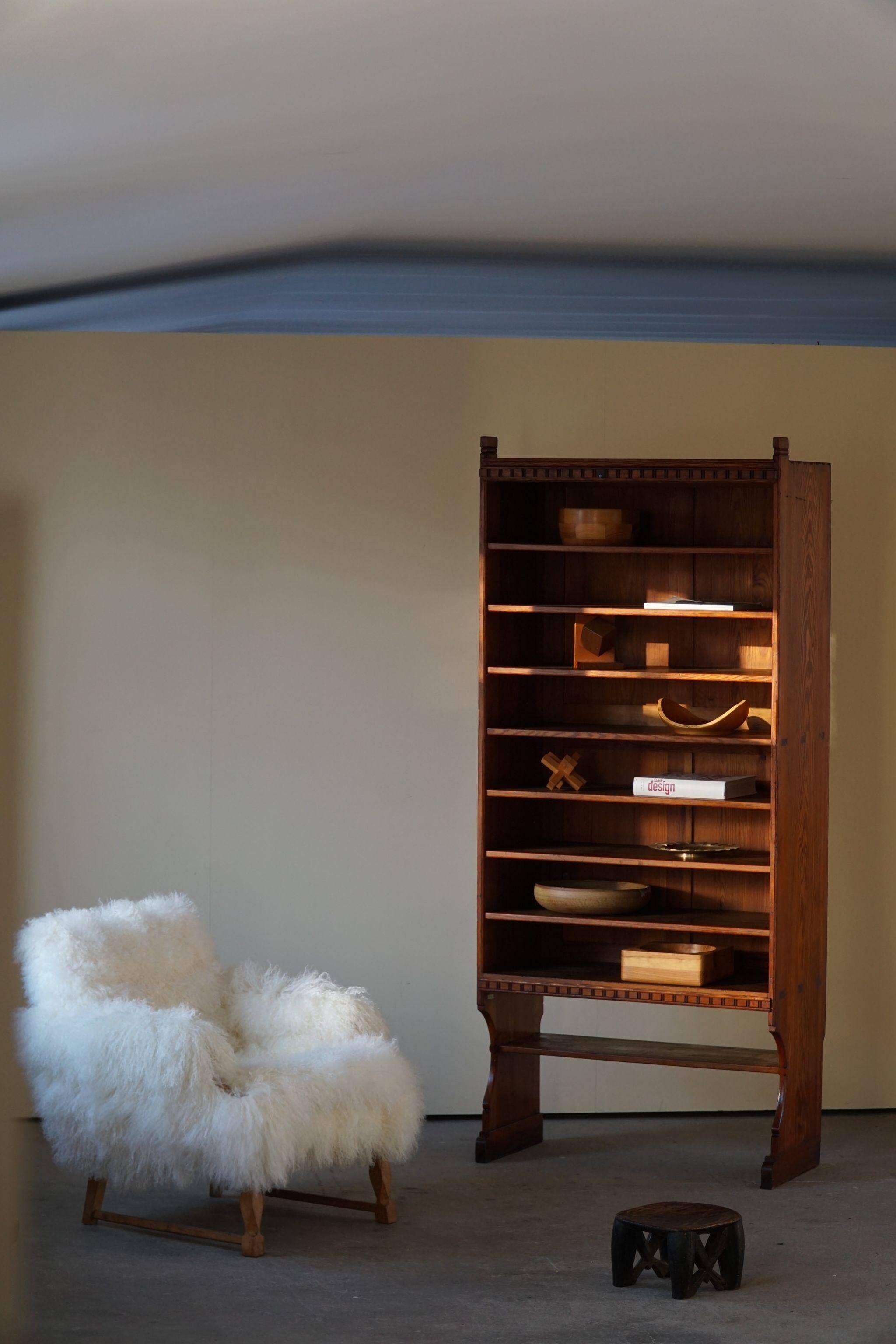 Martin Nyrop Library by Rud. Rasmussen in Oregon pine, Danish Modern, 1905