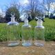 Set of 3 retro glass bottles