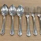 Set of 12 cutlery signed Christofle model Spatours in silver metal