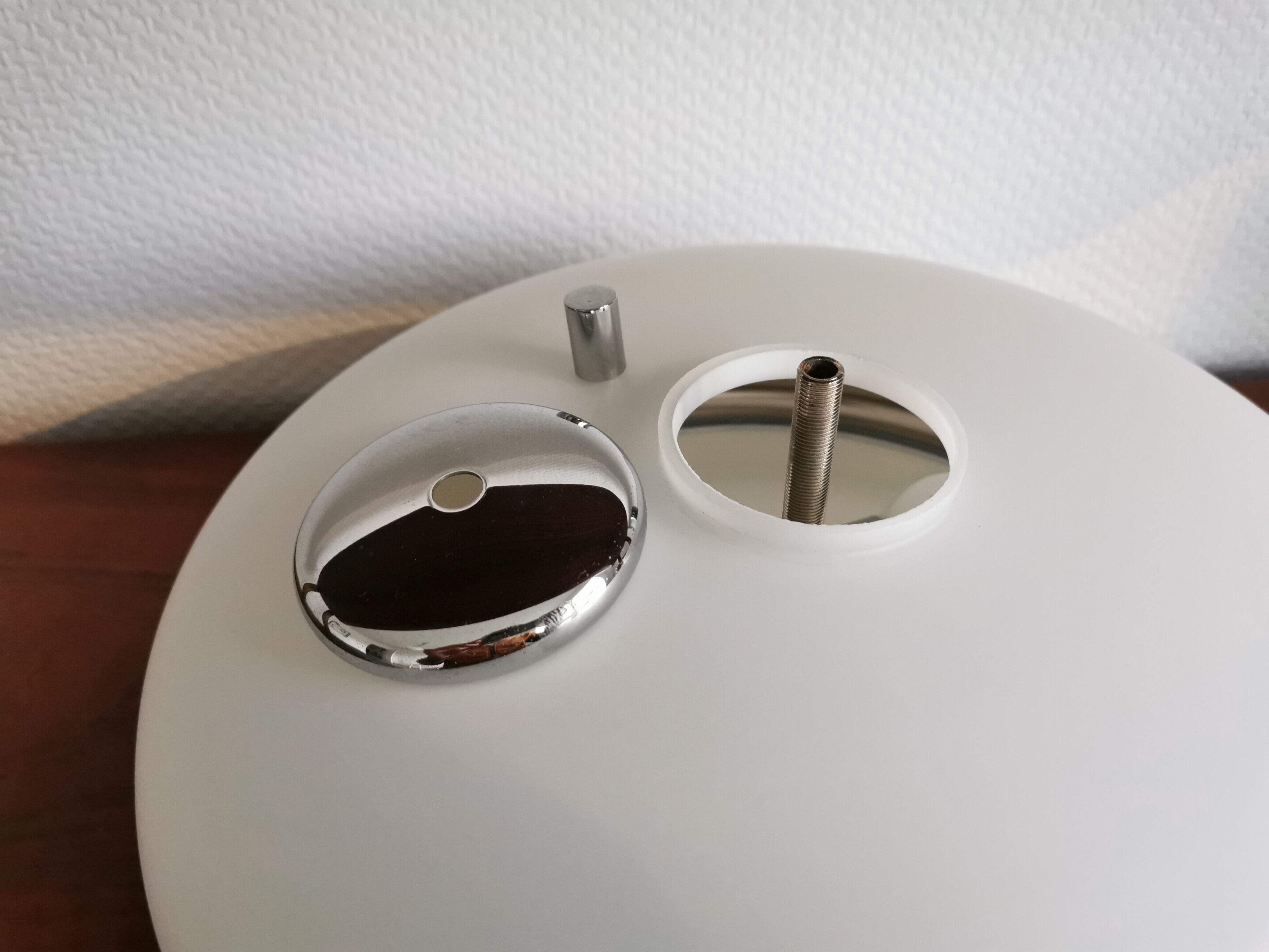 Vintage ceiling lamp in opaline design 70