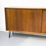 Walnut sideboard with sliding doors by Franzmeyer, 1959
