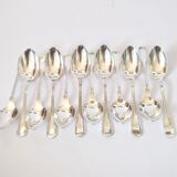 12 cuillères à dessert, café anciennes St Médard modèle filet style Chinon