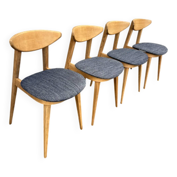 (Lot) 4 chaises Baumann Fontania 1960 (Entièrement restaurées)