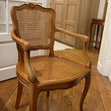 Caned cabriolet armchair – Classic chic style
