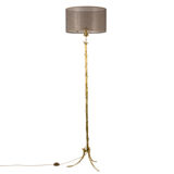 Tripod floor lamp in gilded bronze