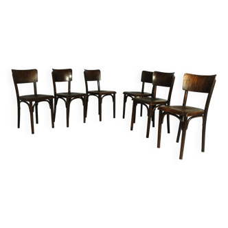Chaises de pub Thonet, années 1930, lot de 6