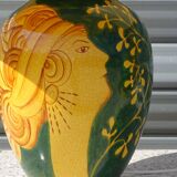 Ceramic lamp, vase and matching plate, Drimmer