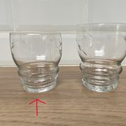 Set of 6 engraved glass wine glasses