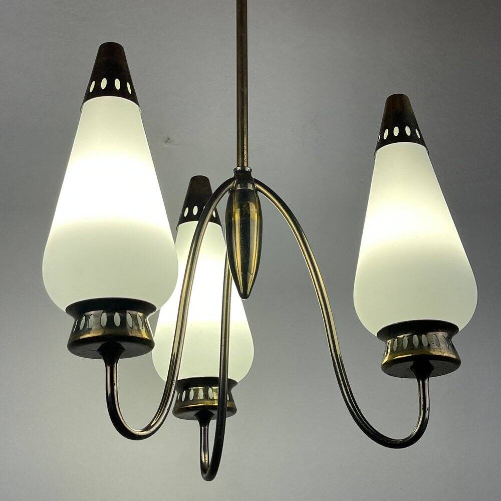 Vintage brass chandelier Italy 1960s