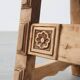 Brutalist armchair with carved rosettes and nailed wooden seat, Spain, 20th