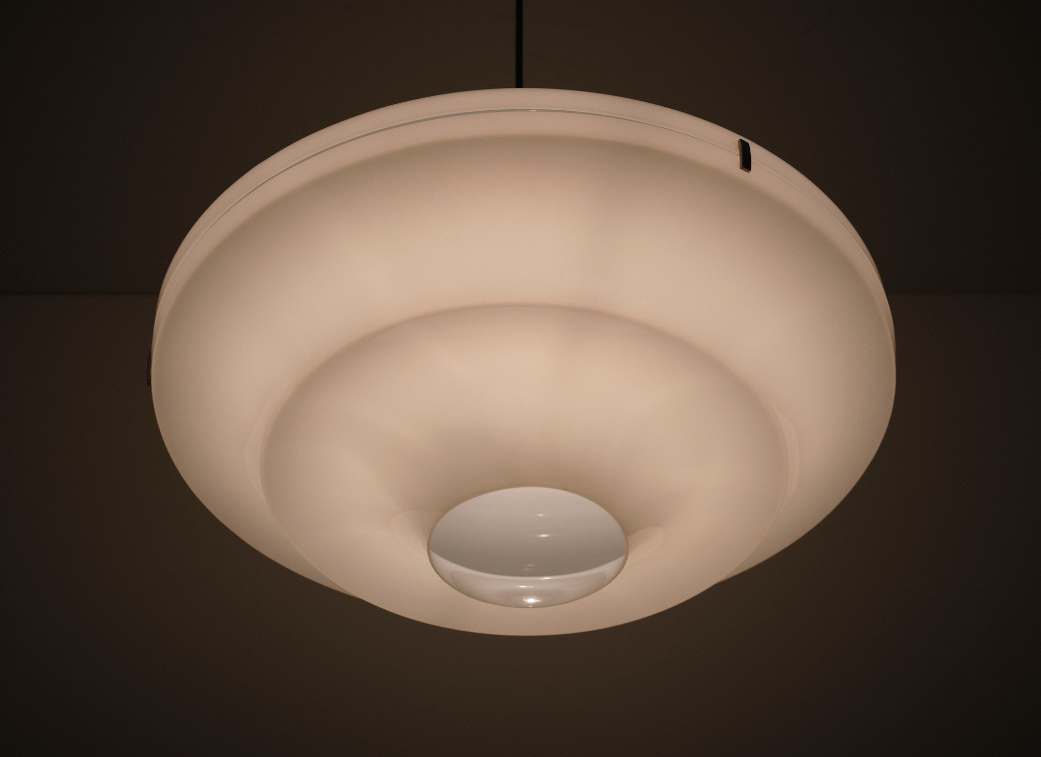 White Acrylic Ceiling Lamp Yki Nummi Style 1970s Italy