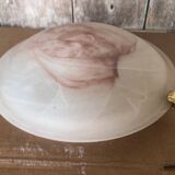 Old Glass Wall Lamp + Vintage Metal Support #A711