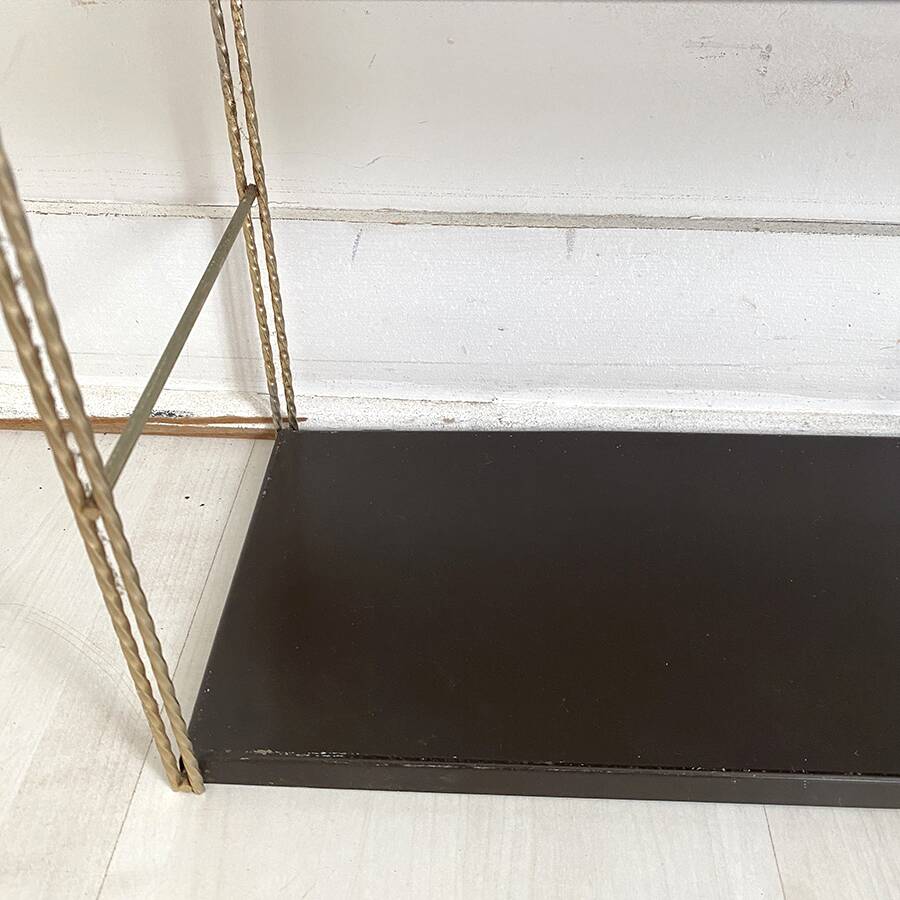 Pair of twisted string wall shelves