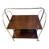 Ancienne & Vintage Table d'Appoint Desserte Pliante Roulante Chariot Bar Design