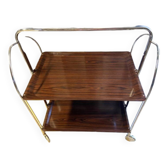 Ancienne & Vintage Table d'Appoint Desserte Pliante Roulante Chariot Bar Design