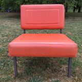 Chauffeuse années 70 orange Henri Julien