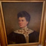 Portrait de femme huile sur toile signée