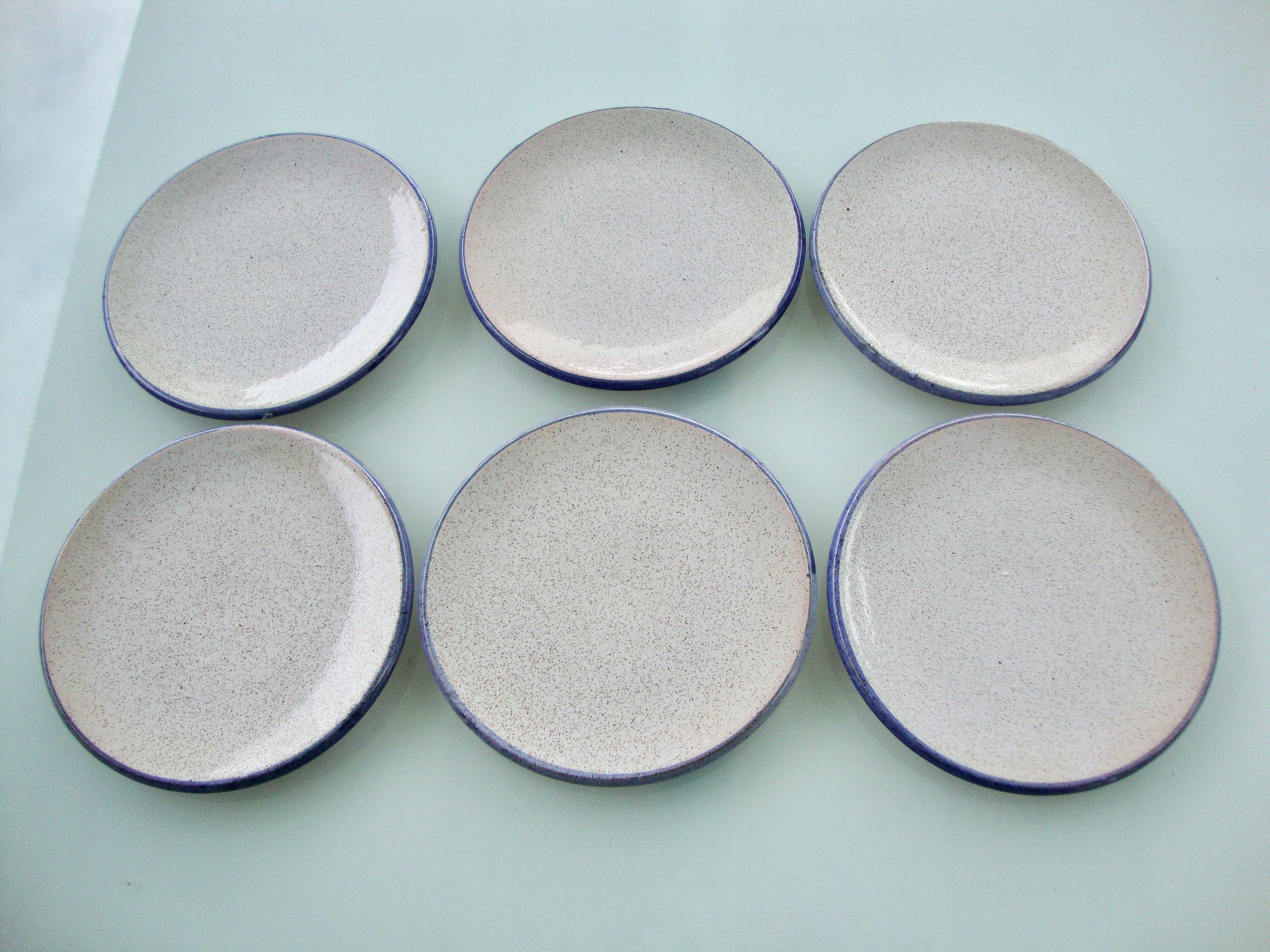 Set of 6 Vallauris dessert plates