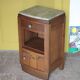 Art Deco bedside table, wooden Art Deco nightstand with marble top.