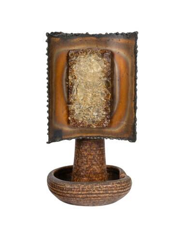 Accolay ceramic and metal table lamp, 20th century.