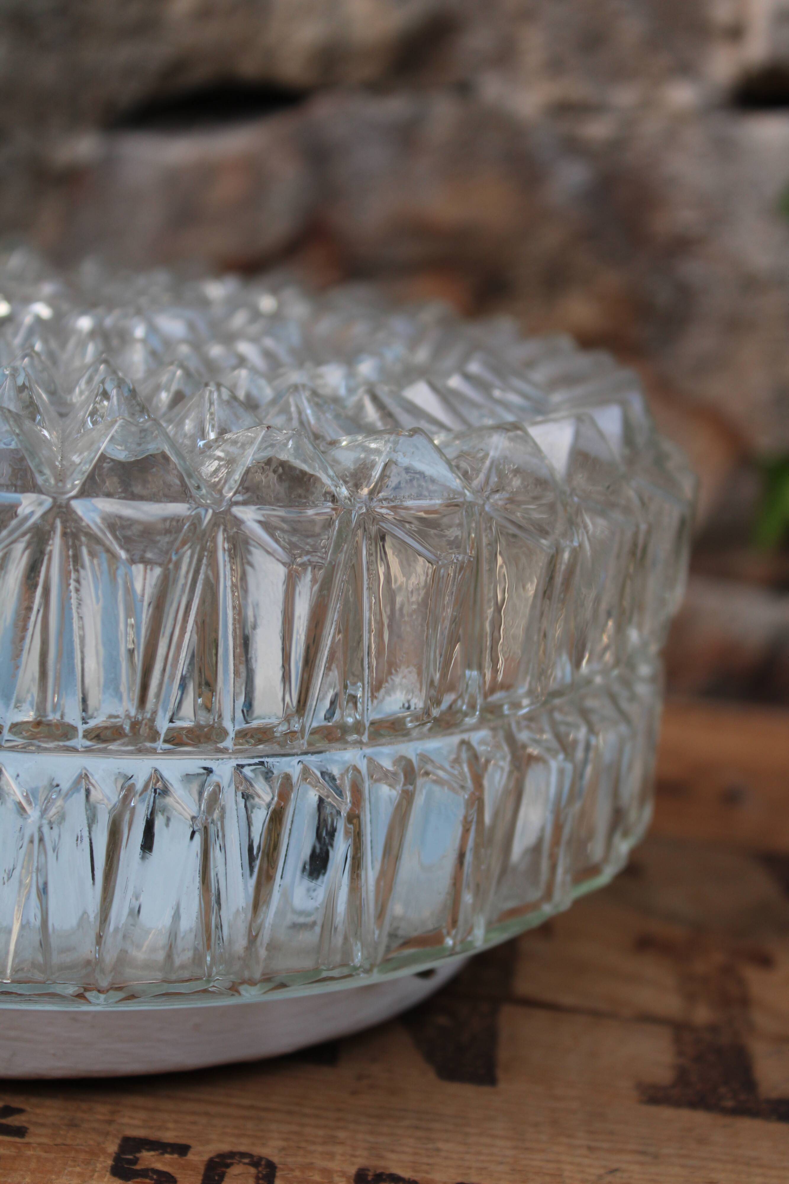 Moulded glass ceiling light