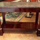 Console empire mahogany and marble tray