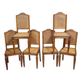 Série de 6 chaises époque Art Déco en noyer vers 1925