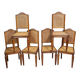 Set of 6 Art Deco walnut chairs from around 1925.