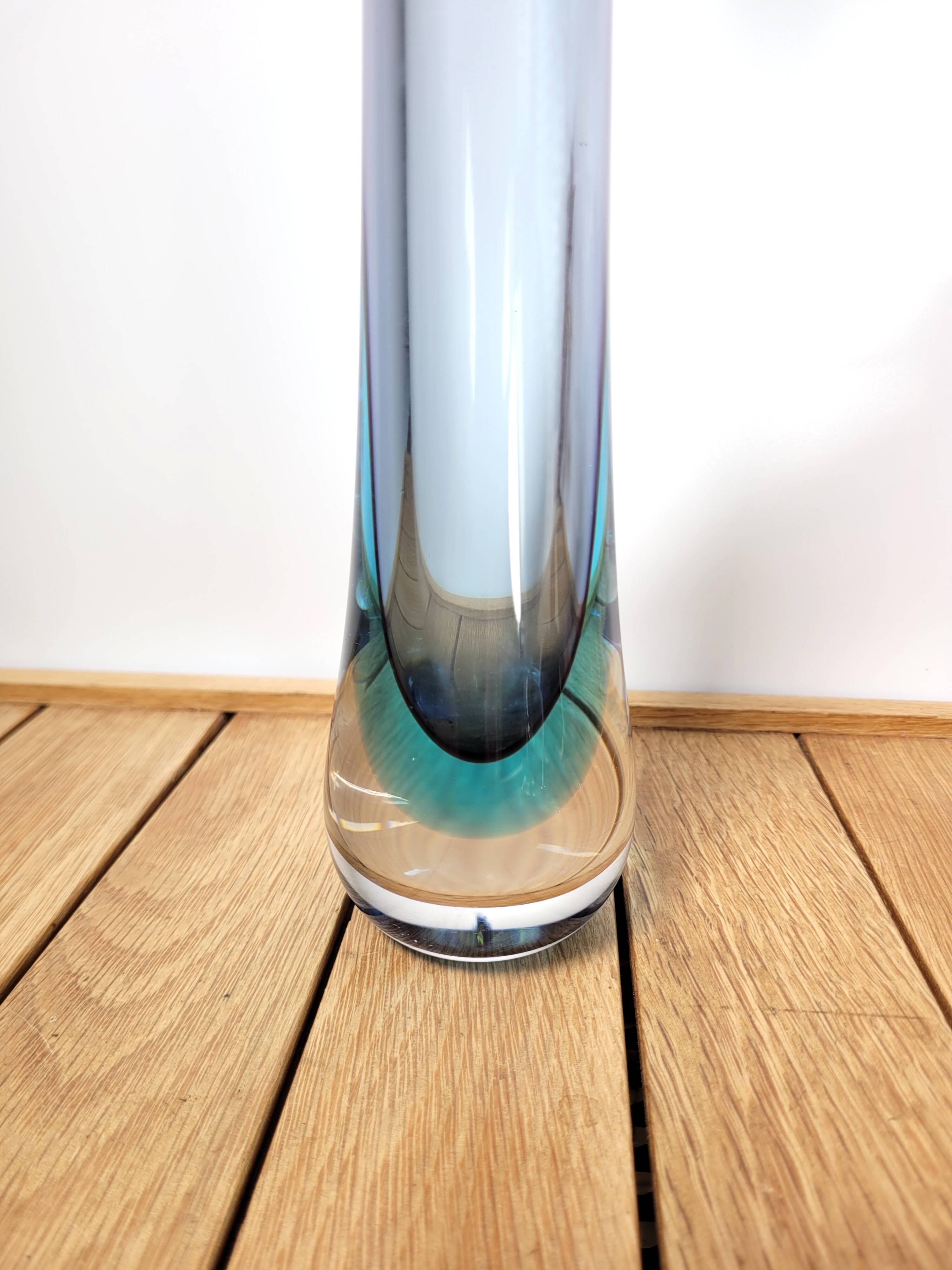 Sommerso Murano glass soliflore vase