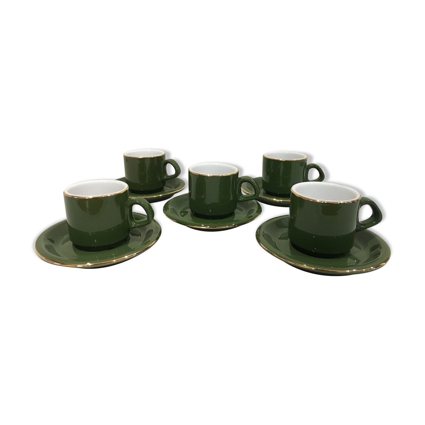 Lot of 5 cups green bistro
