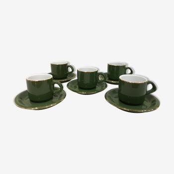 Lot de 5 tasses bistrot vertes