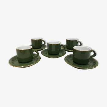 Lot of 5 cups green bistro