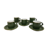 Lot de 5 tasses bistrot vertes