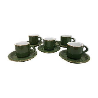 Lot de 5 tasses bistrot vertes