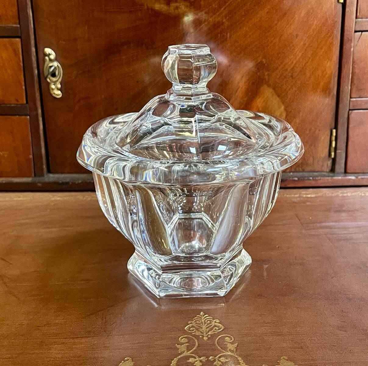 Baccarat crystal jam jar