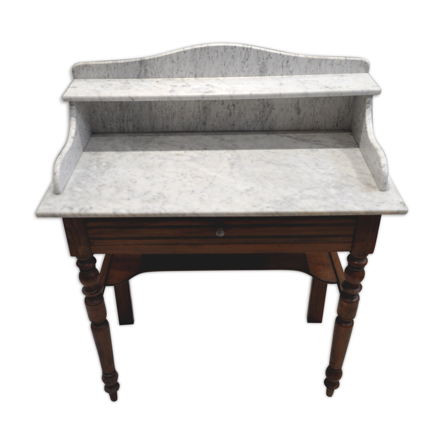 Coiffeuse ancienne dessus marbre blanc | Selency