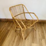 Cubic rattan armchair