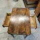 petit bureau table en noyer avec un tiroir de chaque cote du xix ème siecle