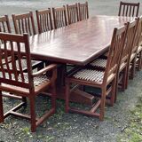 Mahogany set (ipe) composed of a table, 14 chairs and 2 armchairs - work from the 70s