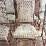 Six French Os De Mouton Style Dining Chairs in Carved Wood