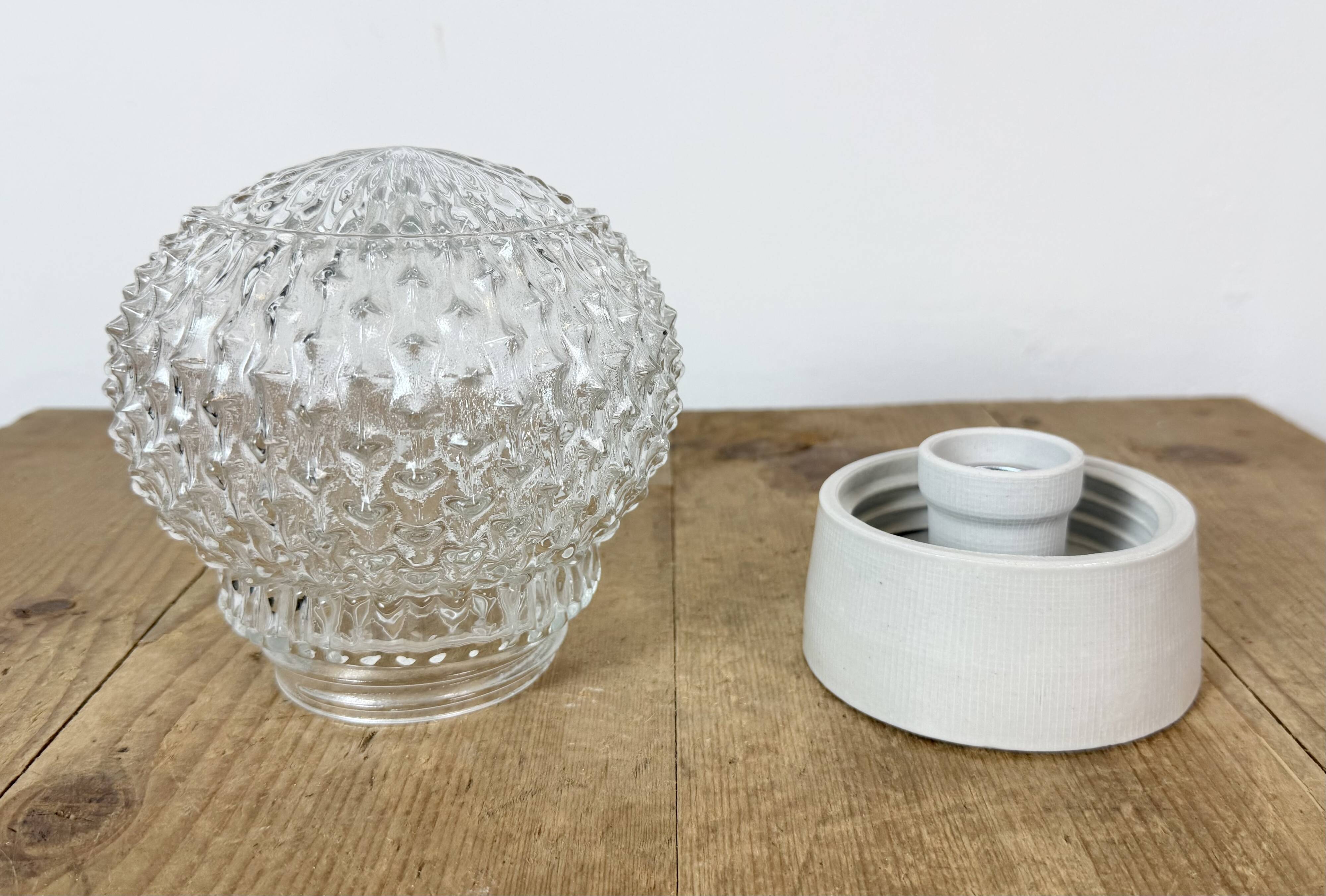 Vintage White Porcelain Ceiling Light, 1970s